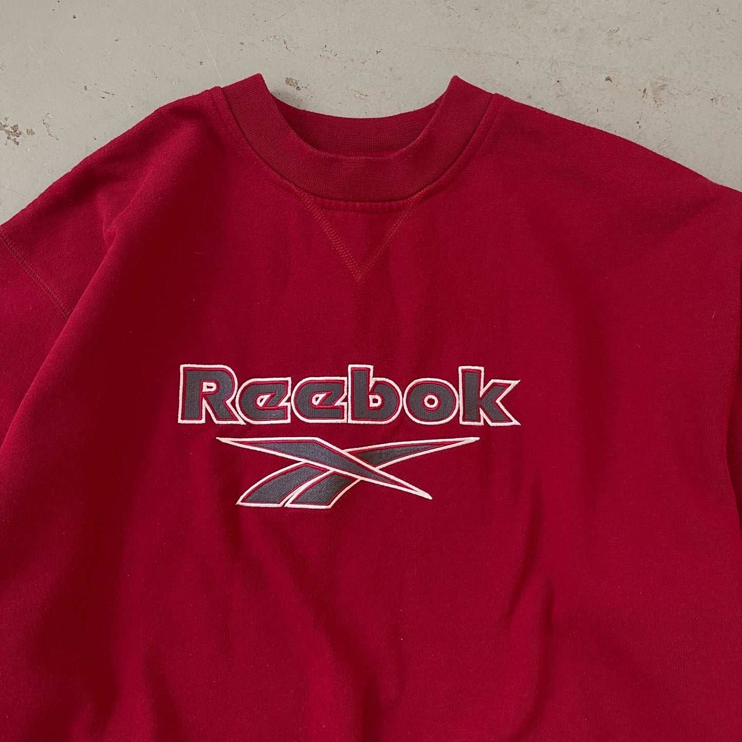 Vintage Reebok Sweatshirt Burgundy Medium